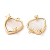 Natural Shell Heart Charms with Brass Findings KK-F855-14G-2