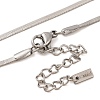 Non-Tarnish 304 Stainless Steel Heart Pendant Flat Snake Chain Necklaces for Women NJEW-G142-05P-3