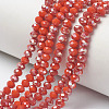 Electroplate Opaque Solid Color Glass Beads Strands EGLA-A034-P2mm-J07-1