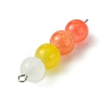 Gradient Color Round Glass Beaded Connector Charms PALLOY-JF02805-4
