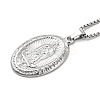 Stainless Steel Virgin Mary Pendant Necklace with Box Chains for Women NJEW-E066-01P-1