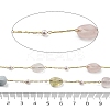 Natural Morganite & Glass Link Chains CHC-K014-12G-01-3