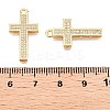 Brass Micro Pave Clear Cubic Zirconia Pendants KK-T073-25G-3