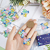 24Pcs 4 Colors Golden Plated Alloy Enamel Pendants ENAM-SC0004-55-3