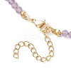 Summer Beach Natural Amethyst Round Beaded Necklaces NJEW-JN05262-03-5