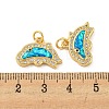 Brass Micro Pave Cubic Zirconia with Synthetic Opal Pendants KK-D096-06A-G-3