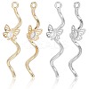 12Pcs 2 Colors Brass Micro Pave Cubic Zirconia Pendants KK-BBC0019-70-7
