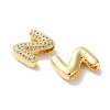 Rack Plating Brass Micro Pave Cubic Zirconia Slide Charms KK-C084-34G-Z-2