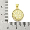 Rack Plating Brass Micro Pave Cubic Zirconia Pendants KK-B091-22G-08-3