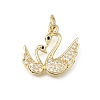 Brass Micro Pave Black Cubic Zirconia Pendants CU-L001-09G-04-1