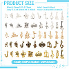 100Pcs 5Colors Tibetan Style Alloy Pendants FIND-TA0006-71-4