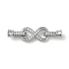 Rack Plating Brass Micro Pave Cubic Zirconia Fold Over Clasps KK-K377-12P-1