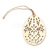 DIY Egg Shape Handmade Hollow Out Graffiti Wood WOOD-G007-01F-4