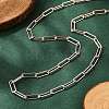 Brass Round Oval Paperclip Chain Necklace Making MAK-S072-04A-RG-1