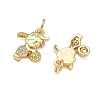 Brass Micro Pave Clear Cubic Zirconia Pendants CU-CBA9AFC-01G-24-2