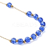 Ion Plating(IP) Crucifix Cross 304 Stainless Steel Rosary Bead Necklaces NJEW-M075-03G-07-3