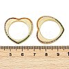 Brass Micro Pave Colorful Cubic Zirconia Heart Linking Rings KK-S526-60G-3