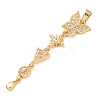 Tassel Brass Micro Pave Clear Cubic Zirconia Pendants KK-L271-01G-07-2