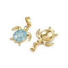 Brass Micro Pave Cubic Zirconia Pendants X-KK-C093-09G-02-2