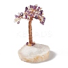 Natural Amethyst with Citrine Chips and Natural Quartz Crystal Pedestal Display Decorations DJEW-G027-12RG-01-1