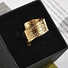 304 Stainless Steel Open Cuff Ring for Women LS-RJEW-M049-01G-03-5