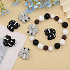 16Pcs 2 Colors Skunk Food Grade Eco-Friendly Silicone Beads SIL-CA0003-03-4
