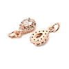 Brass Micro Pave Cubic Zirconia Charms RB-I077-15RG-RS-2