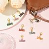 8Pcs 8 Colors Alloy Enamel Pendant Decorations HJEW-FS00084-5