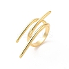 Brass Wire Open Cuff Rings RJEW-P098-04G-1