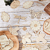 40 Sets 8 Style Unfinished Wood Pendant Decorations WOOD-GF0001-82-3
