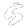 Non-Tarnish 304 Stainless Steel Rectangle link Chain Necklaces NJEW-JN04746-01-3