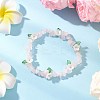 Natural Rose Quartz Chip Beaded Stretch Bracelets for Women BJEW-JB12311-02-1