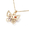 Colorful Cubic Zirconia Pendant Necklace NJEW-F307-02C-3
