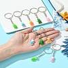 10Pcs 5 Colors Resin Tortoise Pendant Keychain KEYC-FS00018-4