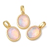 Rack Plating Brass with Synthetic Opal Pendants KK-S370-09G-01-1