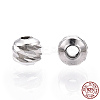 Rhodium Plated 925 Sterling Silver Beads STER-T004-78P-2.5mm-1
