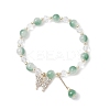 5Pcs Crackle Imitation Jade Glass & Transparent Glass Beaded Stretch Bracelets BJEW-JB11859-3