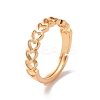 Brass Heart Wrap Adjustable Ring for Valentine's Day RJEW-P034-05G-1