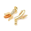 Brass Micro Pave Cubic Zirconia Enamel Pendants KK-G549-05G-2