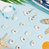 30Pcs Natural Shell & Imitation Pearl Pendants PALLOY-SC0004-42-3