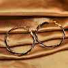 Brass Enamel Twist Ring Hoop Earrings EJEW-P301-01G-B-2