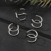 304 Stainless Steel 2 Line Hoop Clip on Nose Rings AJEW-A062-07P-2