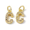Real 18K Gold Plated Brass Micro Pave Clear Cubic Zirconia Charms KK-E068-VB452-C-2