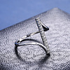 Brass Micro Pave Clear Cubic Zirconia Finger Rings for Women WG82572-03-4