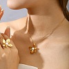 304 Stainless Steel with Plastic Pearl Pendant Necklaces & Rings FS-WGC34D6-03-2