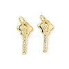 Brass Micro Pave Cubic Zirconia Pendants KK-L239-013G-1