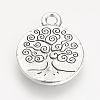 Tibetan Style Alloy Flat Round with Tree Pendants LS-TIBEP-Q043-314-RS-2