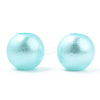 Spray Painted ABS Plastic Imitation Pearl Beads OACR-T015-05A-08-2