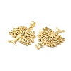 Rack Plating Brass Pave Cubic Zirconia Pendants KK-O142-34G-3