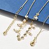 Brass Rolo & Flat Sequin Chains Necklaces for Women NJEW-D302-56-6